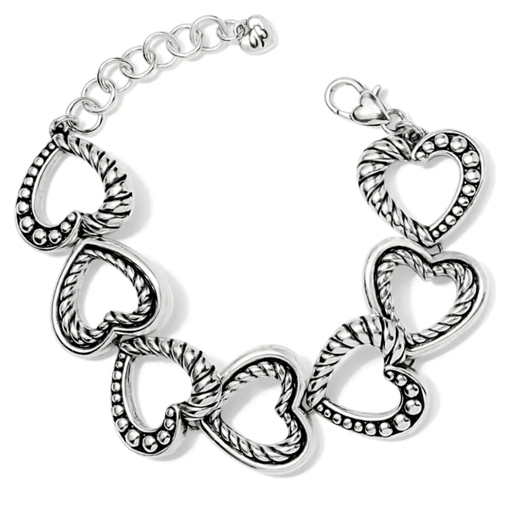 Brighton Connected by Love Bracelet heart charm silver‎ plated